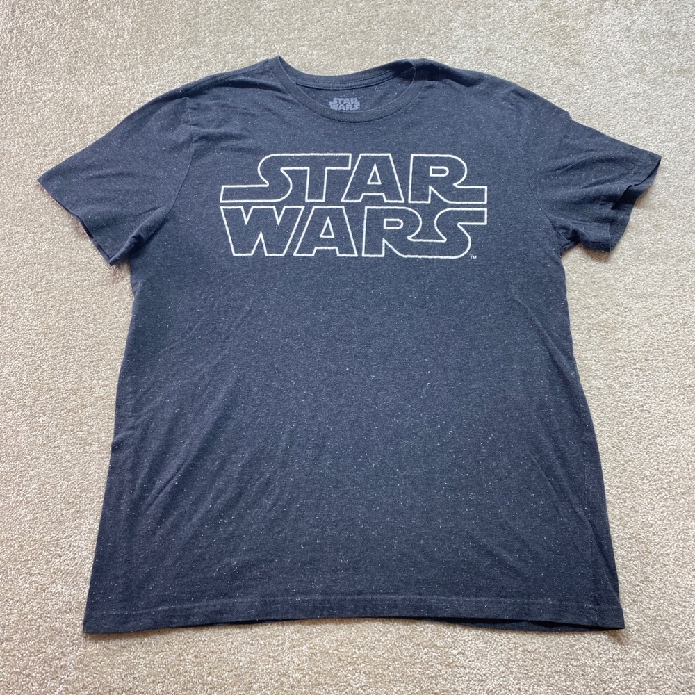 Star Wars Shirt Womens 2X Gray Speckled Short Sleeve‎ Crew Neck Graphic Tee